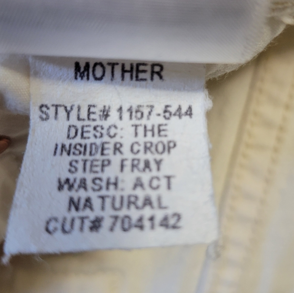 MOTHER Women's Cream Ankle Jeans - Picture 4 of 5